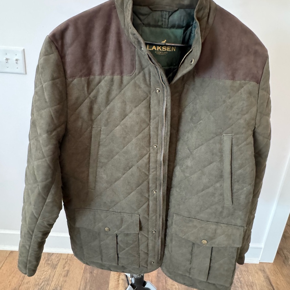 Men's Laksen Quilted Brown and Green Jacket